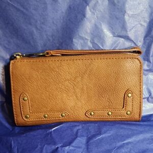 Universal Threads Brown Wristlet with Brass Accents